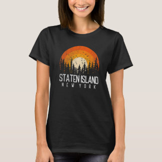 Staten Island New York NY Retro Vintage 80-talet 9 T Shirt