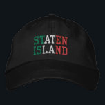 STATEN ISLAND NY Italienska Färg Grönt White Red Broderad Keps<br><div class="desc">STATEN ISLAND New York Italienska Färg Grönt White Red är broiderad på svart bomullshatt. Du kan också välja färg på huvudobjektssidan.</div>