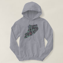 Staten Island NY Typography Karta Hoodie