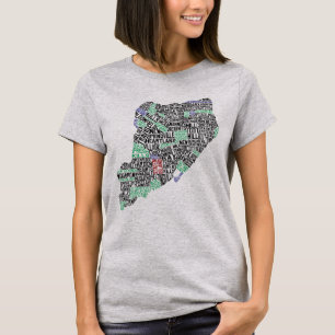 Staten Island NY Typography Karta Tee