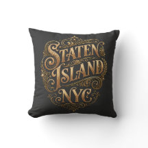 Staten Island Nyc utsmyckad emblem i guld
