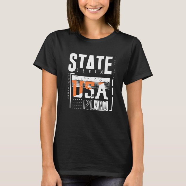 Staten Island Retro New York Borough Premium T Shirt (Framsida)