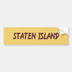 Staten Island Text Base Design Bumper-etikett Bildekal