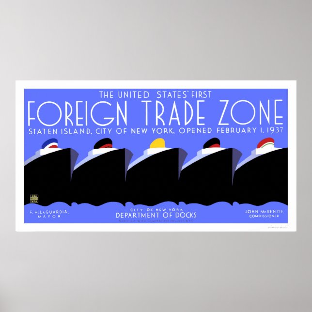 Staten Island Trade Zon 1937 WPA Poster (Framsidan)