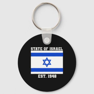Staten Israel Flagga Est. 1948 Independence day 73 Nyckelring