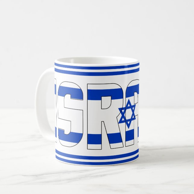 Staten Israel Flagga Patriotic Kaffemugg (Framsida vänster)