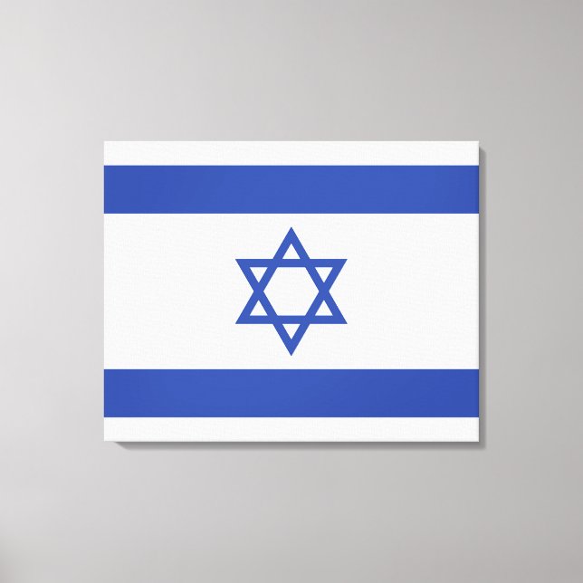 Staten Israel Flagga, stjärnan av David Judaism ju Canvastryck (Framsida)