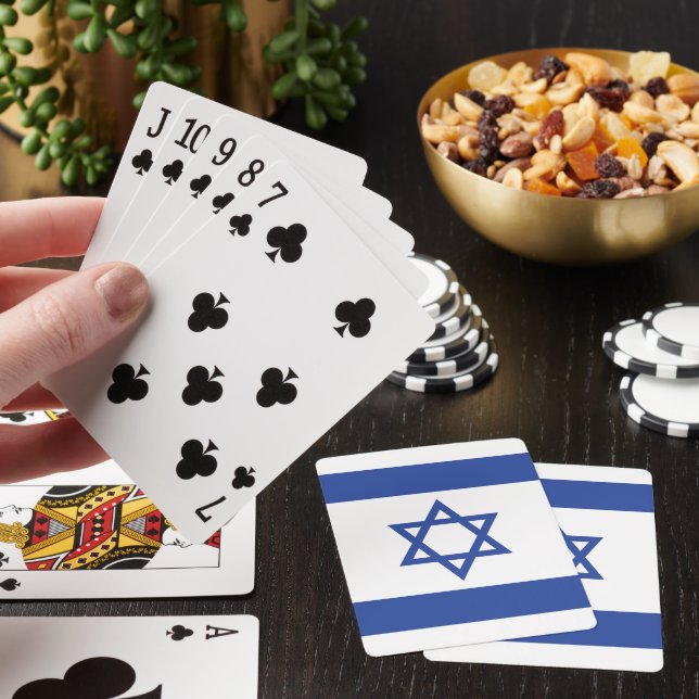 Staten Israel Flagga, stjärnan av David Judaism ju Casinokort (På plats)