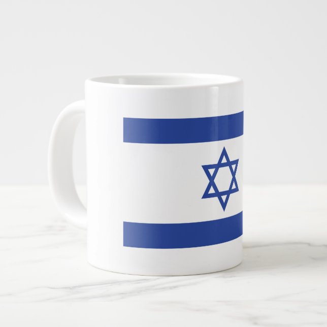 Staten Israel Flagga, stjärnan av David Judaism ju Jumbo Mugg (Framsida vänster)