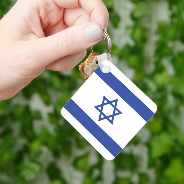 Staten Israel Flagga, stjärnan av David Judaism ju Nyckelring (Hand)