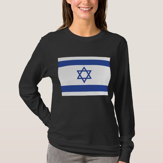 Staten Israel Flagga, stjärnan av David Judaism ju T Shirt (Framsida)