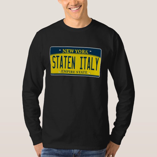Staten Italien Island Ny New York Italienska T Shirt (Framsida)