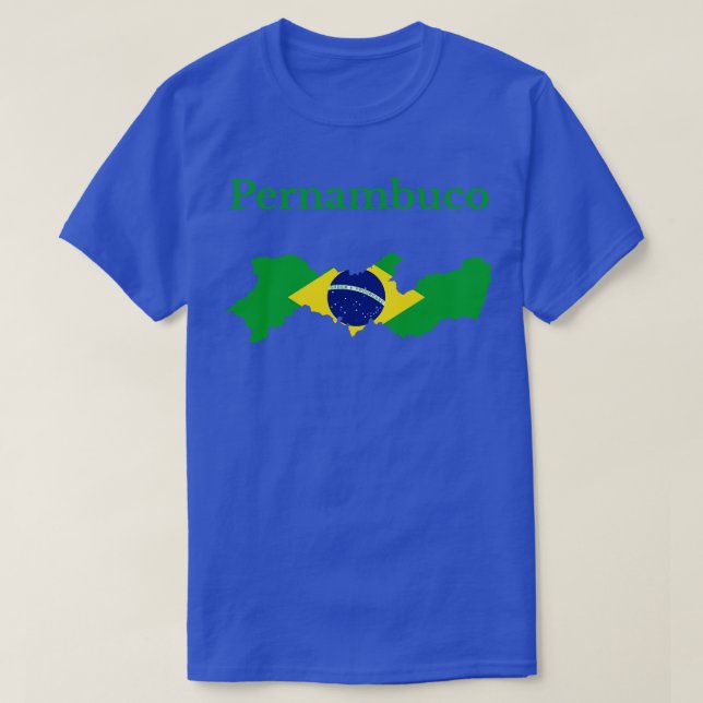 Staten Karta Flagga Design Brasilien T Shirt (Design framsida)