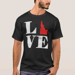 Staten Karta Kärlek Idaho T Shirt