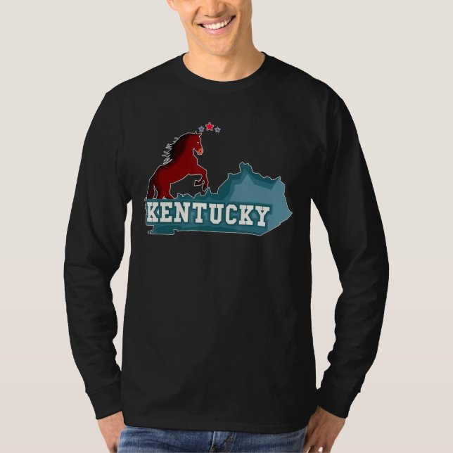Staten Kentucky Horse Karta T Shirt (Framsida)