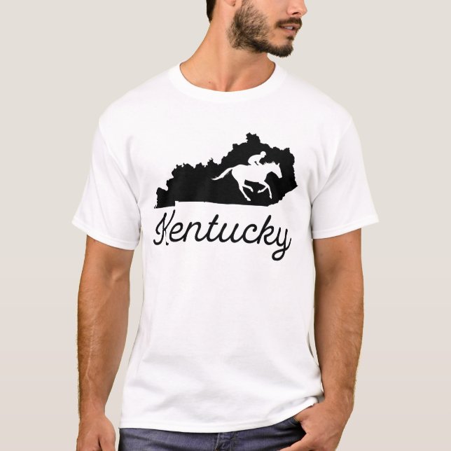 Staten Kentucky Horse Karta USA T Shirt (Framsida)