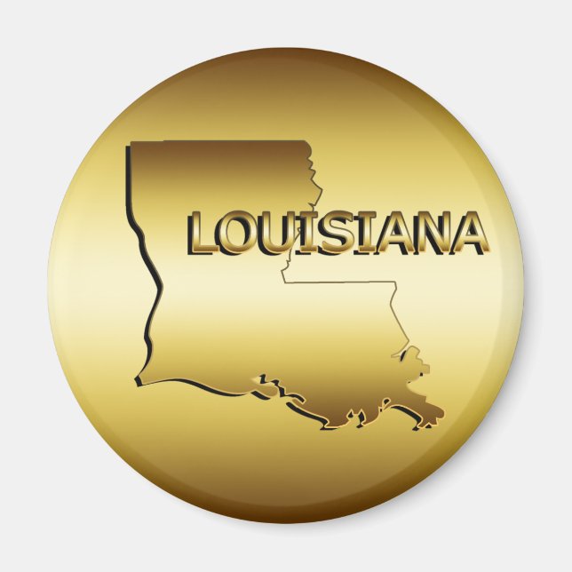 STATEN LOUISIANA GULD MEDALLION MAGNET (Framsidan)