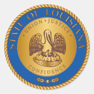Staten Louisiana-sälen Runt Klistermärke