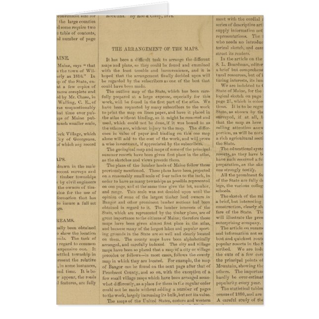 Staten Maines preface Atlas Hälsningskort (Framsidan)