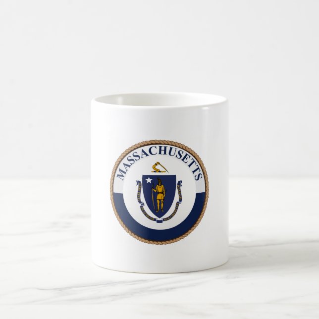 Staten Massachusetts Flagga Seal Kaffemugg (Center)