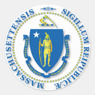 Staten Massachusetts försegling Runt Klistermärke
