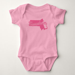 Staten Massachusetts Shape Baby Bodykostym T Shirt
