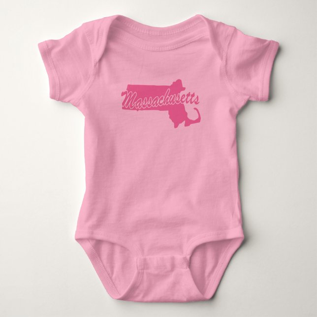 Staten Massachusetts Shape Baby Bodykostym T Shirt (Framsida)