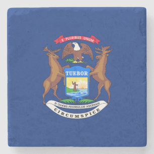 Staten Michigan Flagga Stenunderlägg