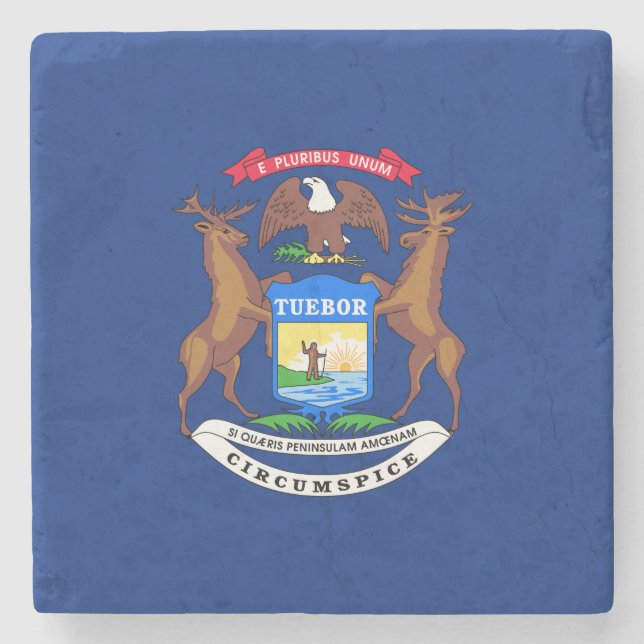 Staten Michigan Flagga Stenunderlägg (Framsidan)