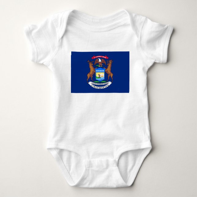 Staten Michigan Flagga T Shirt (Framsida)