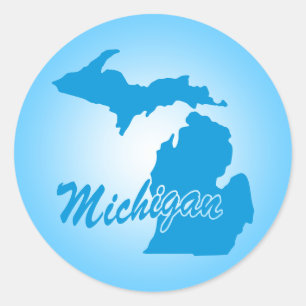 Staten Michigan Runt Klistermärke