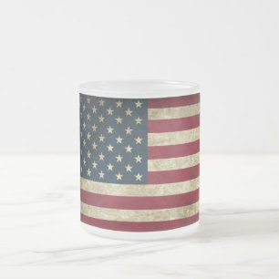 Staten Mugg/Amerikanska Flagga Frostad Glasmugg