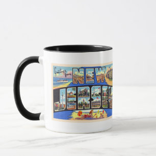 Staten New jersey Vintage stort vykort Brev Mugg