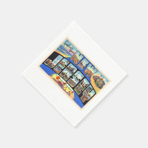 Staten New jersey Vintage stort vykort Brev Pappersservett