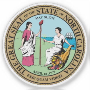 Staten North Carolinas stämpel Klistermärken