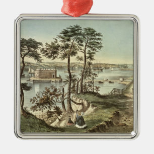 Staten ö och trångt pass från fort Hamilton Julgransprydnad Metall