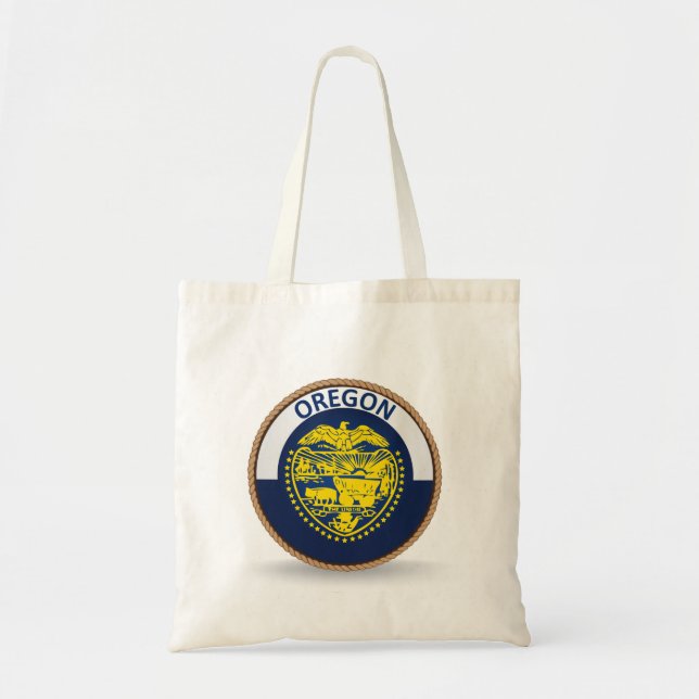 Staten Oregon Flagga Seal Tote Bag Tygkasse (Framsidan)