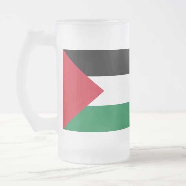 Staten Palestina land flagga Frostat Ölglas (Vänster)