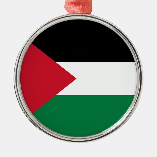 Staten Palestina land flagga Julgransprydnad Metall (Framsidan)