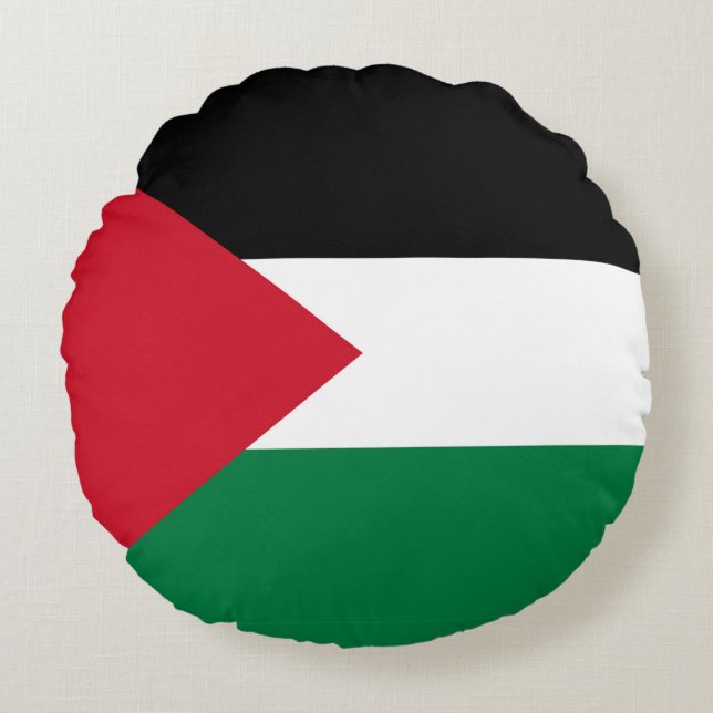 Staten Palestina land flagga Rund Kudde (Framsidan)
