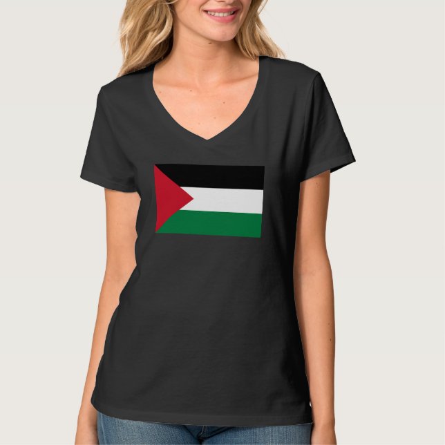 Staten Palestina land flagga T Shirt (Framsida)