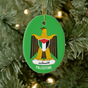 Staten Palestinas statsvapen Julgransprydnad Keramik