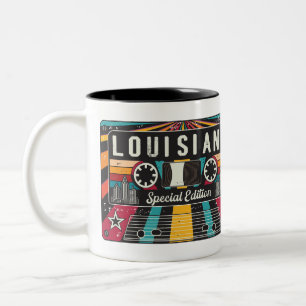 Staten Retro Louisiana. Två-Tonad Mugg