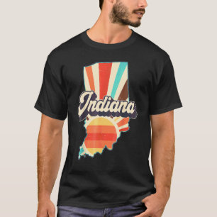 Staten Retro Vintage Land Indiana Karta Indiana i T Shirt