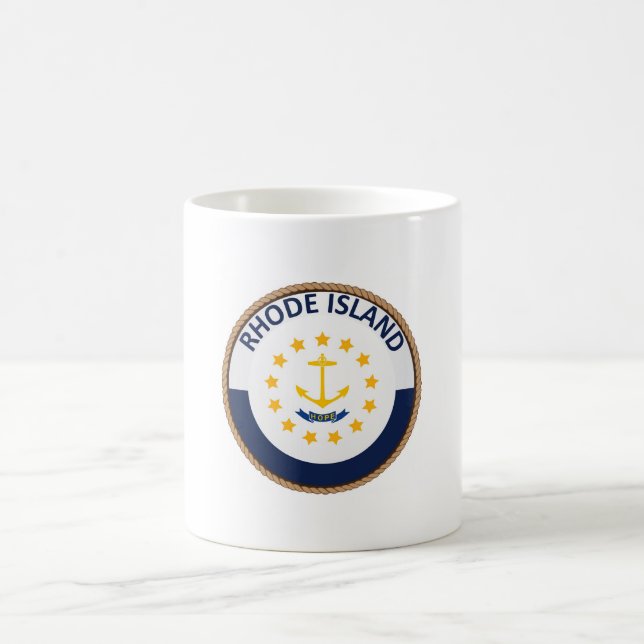 Staten Rhode island Flagga Seal Kaffemugg (Center)