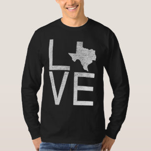 Staten Texas Kärlek Karta Texas i Fläkt T Shirt