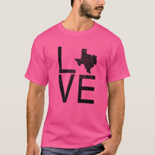 Staten Texas Kärlek Karta Texas i Fläkt T Shirt