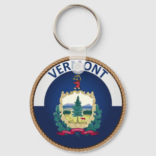 Staten Vermont Flagga Seal Nyckelring
