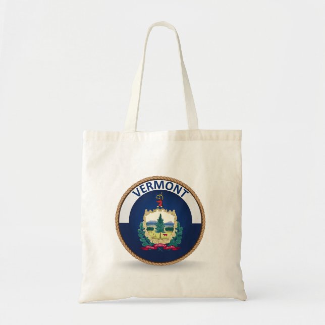Staten Vermont Flagga Seal Tote Bag Tygkasse (Framsidan)