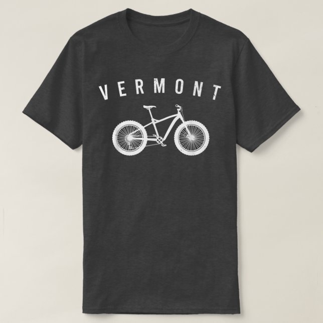 Staten Vermont Karta Fatcykel Tjock Bike Däck Offr T Shirt (Design framsida)